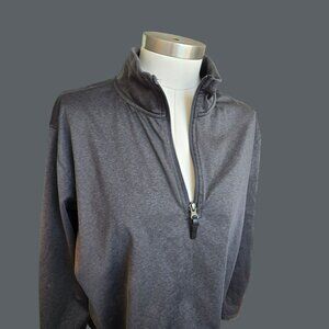 Mens Gray 1/4 Zip Pullover Jacket Sweatshirt Long Sleeve Lightweight jj4190